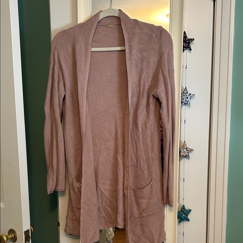 Tahari Blush Open-Front Cardigan S